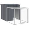 vidaXL Chicken Coop Chicken Cage with Roof and Run Anthracite Galvanised Steel 110x201x110 cm