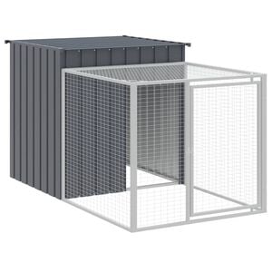 vidaXL Chicken Coop Chicken Cage with Roof and Run Anthracite Galvanised Steel 110x201x110 cm
