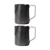 2PK Euroline Stainless Steel PVD Milk Jug for Frothing Coffee Making 600ml Black