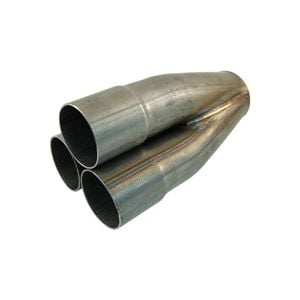 Outlaw Unpolished Stainless Steel 3 Into 1 Merge Collector, 3 X 1-7/8" ID, 2¼" Outlet