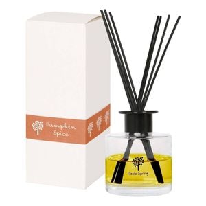 Glass Reed Diffuser - 200ml - Pumpkin Spice - Autumn Spiced Fragrance with 8 Reeds Long Lasting Scent