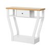 Oikiture Console Table 1 Drawer Hallway Entryway Storage Shelf Side Desk White And Natural