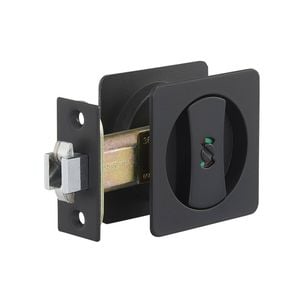Zanda 65mm Matt Black Square Cavity Sliding Privacy Set 