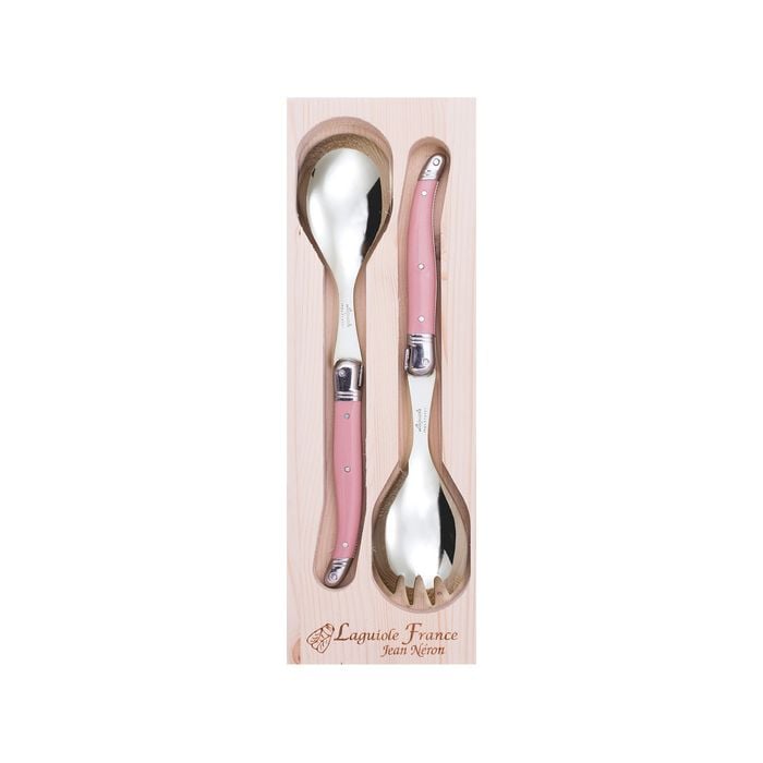 Laguiole Jean Neron Salad Server Set - Pink