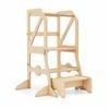 Costway 2in1 Kid Foldable Step Stool Kitchen Tower Wood Table Chair