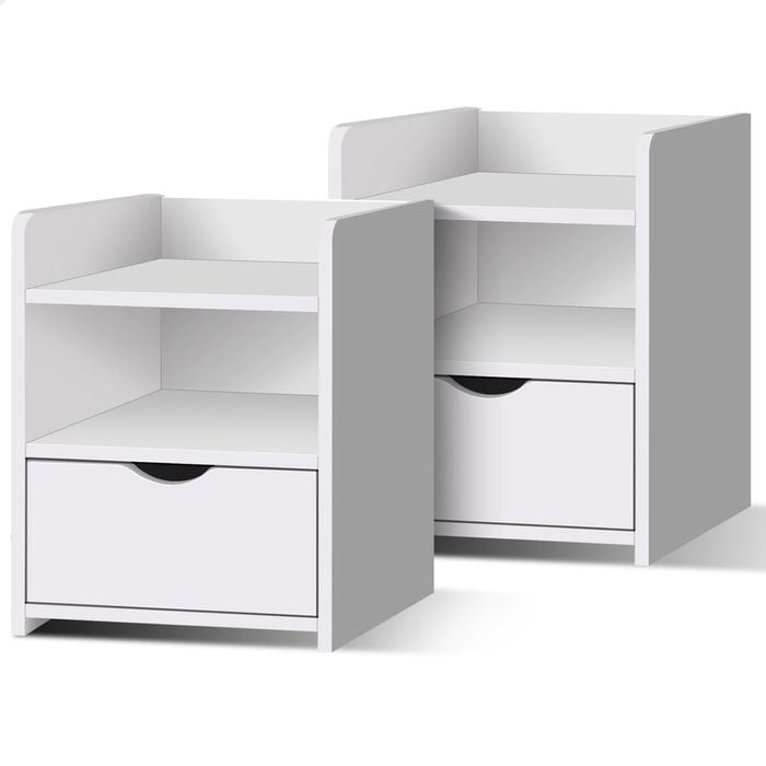 ALFORDSON 2x Bedside Table Hamptons White