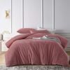 Vintage Design Homewares Super King Pink Smokey Rose Cotton Velvet Quilt Cover Set