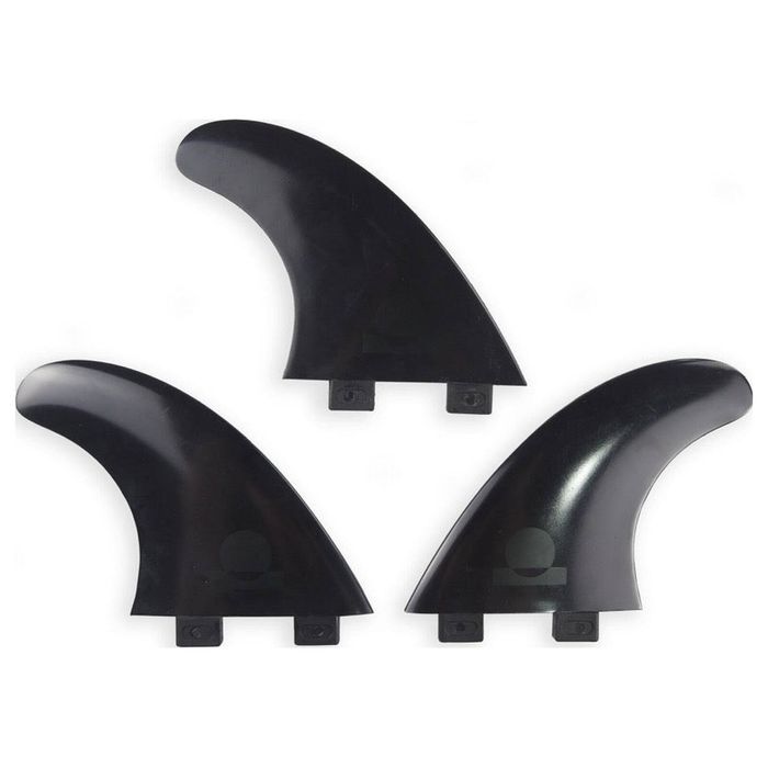 Summer vibes Thruster Surfboard Fins (set of 3) L XL Dual Tab FCS1 & FCSii Compatible - Black