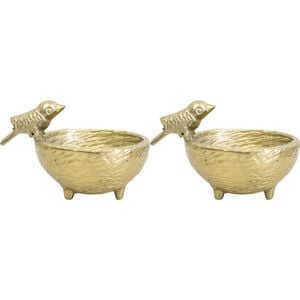 2PK LVD Trinket Dish Brass Birdnest Decorative Home/Lounge Decor