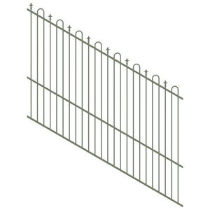 ProtectorAl 1201-2400mm x 1800mm Pale Eucalypt Loop & Spear Top Pool Fence Panel Raked 16-30º