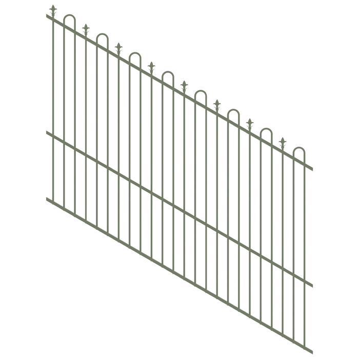 ProtectorAl 1201-2400mm x 1800mm Pale Eucalypt Loop & Spear Top Pool Fence Panel Raked 16-30º