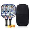 Catzon Pickleball Paddles Set 2 Rackets With Balls And Bag Fiberglass Surface Pickleball Racquet Set-blue
