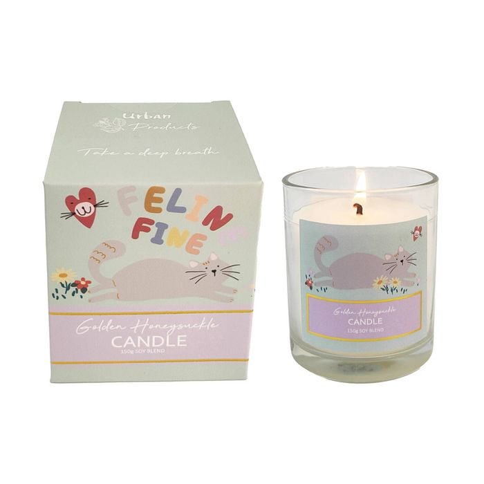 Urban Perfect Pets Cat Golden Honeysuckle 150g Glass Candle