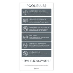 Pool Signs Australia Pool Rules Sign - Slate Grey