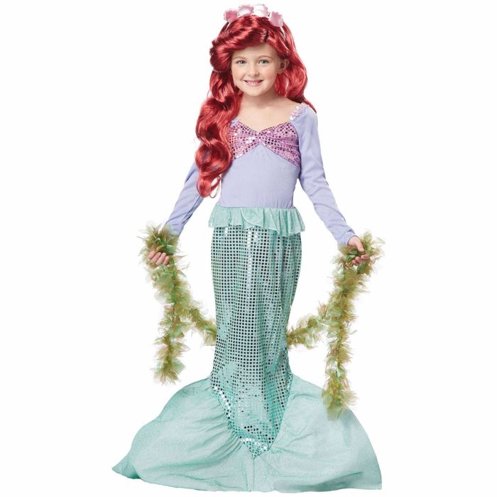 Little Mermaid Princess Ariel Fairytale Story Book Week Dress Up Girl Costume S