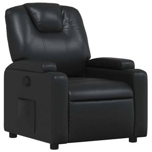 vidaXL Recliner Chair Office Reclining Armchair Single Sofa Black Faux Leather