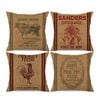Catzon 4 Pcs Vintage Throw Pillow Covers Linen Farmhouse Home Decor-Set G