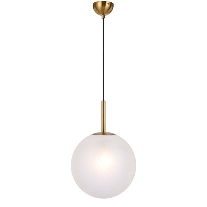 Telbix Bally Modern Pendant Hanging Lamp Light Glass Metal Antique Gold Alabastro