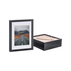 Nicola Spring Photo Frames with 5" x 7" Mount - 8" x 10" - Black - Pack of 5