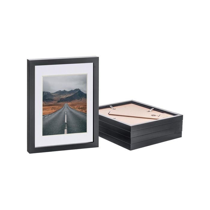 Nicola Spring Photo Frames with 5" x 7" Mount - 8" x 10" - Black - Pack of 5