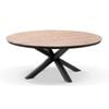 Tuscany Round 1.5m Outdoor Aluminium and Teak Top Dining Table 1.5m - Charcoal