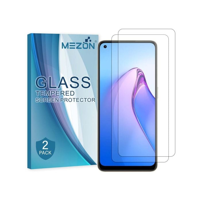 2 Pack MEZON OPPO Reno8 5G Clear Tempered Glass Screen Protectors