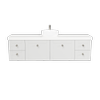 New England Joinery 1800mm Diadem Centre Basin Freedom Top Wall Hung Vanity