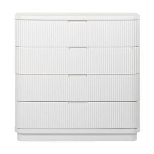 Manna Tallboy Fluted Chest Of Drawer White