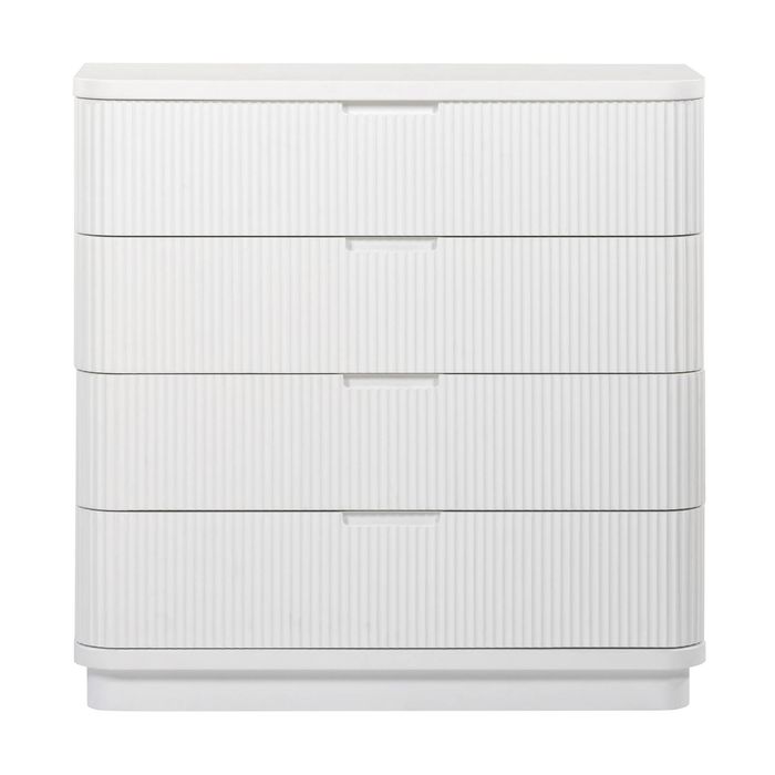 Manna Tallboy Fluted Chest Of Drawer White