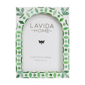 Lvd 5x7 Inch Selene Bone/resin Picture/photo Frame Green 20.32x15.24x1.27cm