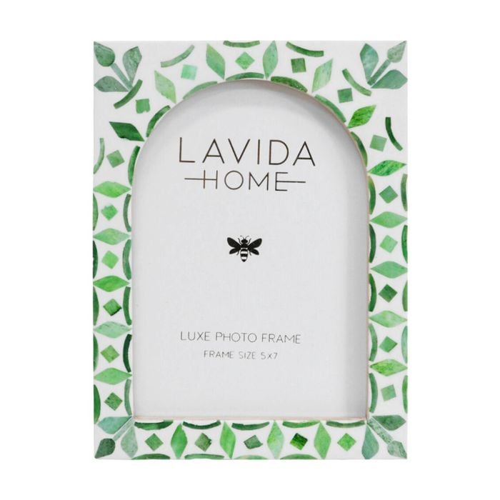 Lvd 5x7 Inch Selene Bone/resin Picture/photo Frame Green 20.32x15.24x1.27cm