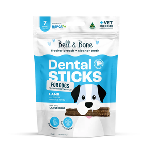 Bell and Bone Dental Sticks - Lamb, Mint and Manuka Honey flavour for dogs - Large