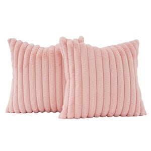 Gioia Casa Faux Fur European Pillowcases - Pink, 65x65cm