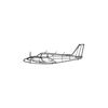 Ignite Laser Piper PA-30 Twin Comanche - Twin-Engine Light Aircraft Silhouette Metal Wall Art Rustic Metal 15.7 inch - 40 cm
