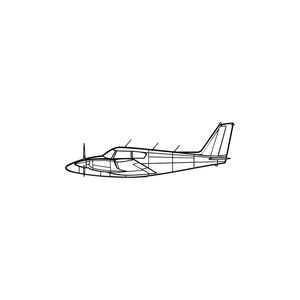 Ignite Laser Piper PA-30 Twin Comanche - Twin-Engine Light Aircraft Silhouette Metal Wall Art Rustic Metal 15.7 inch - 40 cm