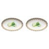 2PK Porto Valentina Porcelain Oval Serving Platter 32cm Fennel