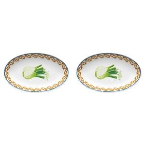 2PK Porto Valentina Porcelain Oval Serving Platter 32cm Fennel
