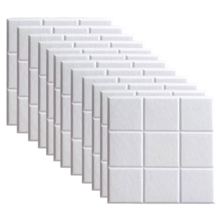 iDEER LIFE Acoustic Foam 12Pcs Sound Absorbing Panels Wall Tiles (Large Square Shape - White)