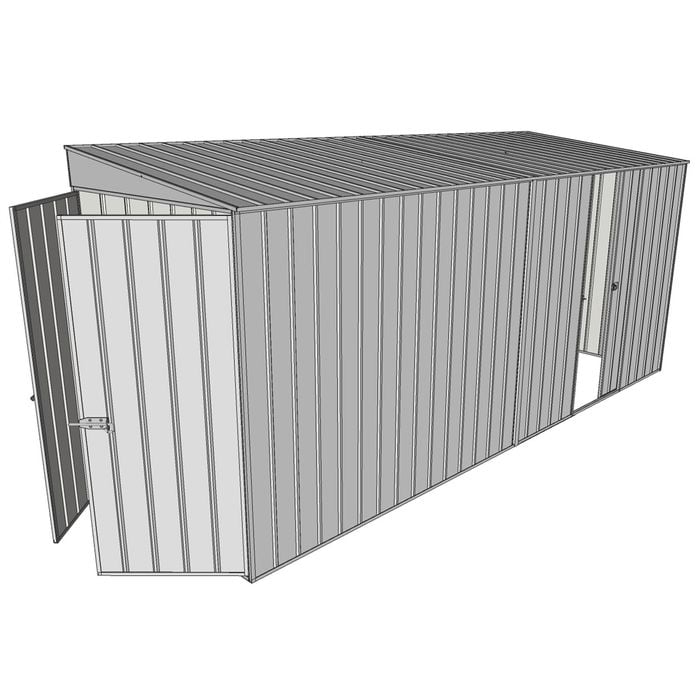 Build-a-Shed 1.5 x 4.5 x 2m Single Sliding Side Door Skillion Shed - Zinc