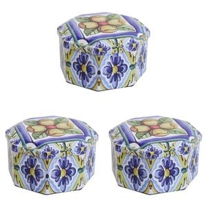 3PK LVD Santorini 11cm Metal Tin Home/Bedroom Decorative Canister