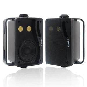 3-way Waterproof Wall Mount Speakers Black