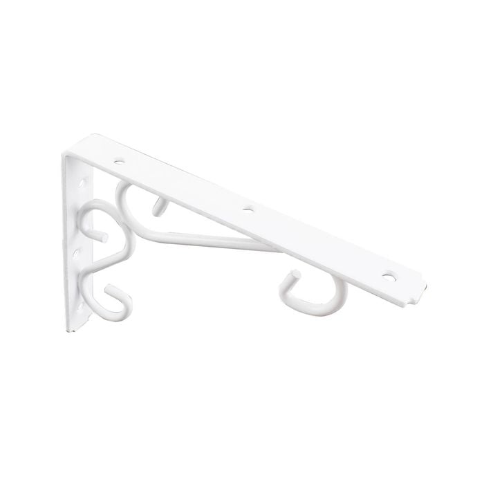Carinya 200 x 150mm White Heavy Duty Scroll Stayed Bracket