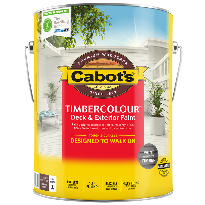 Cabot's 10L Mission Brown Timbercolour® Deck & Exterior Paint