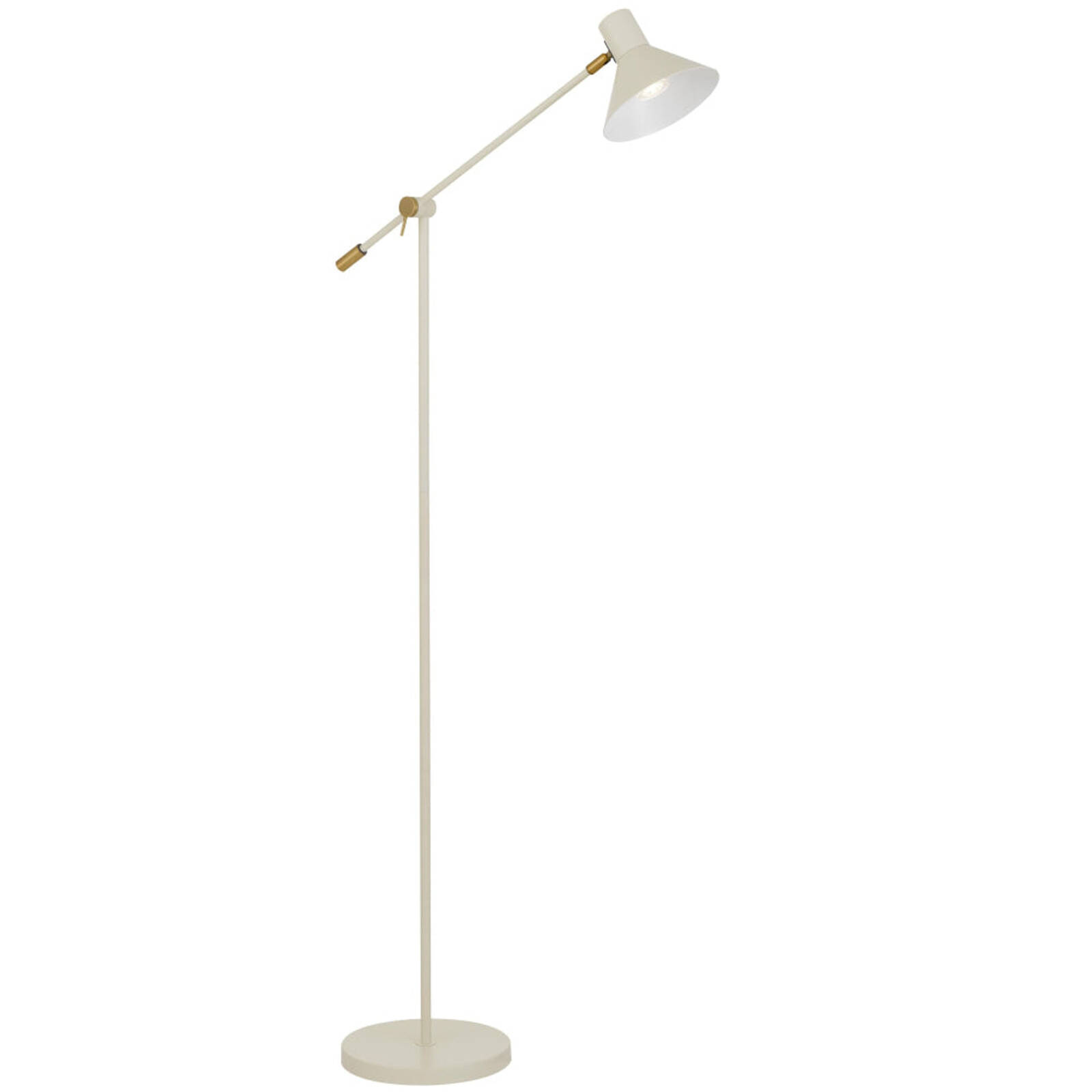 Telbix Jibara Modern Standing Floor Lamp Light Foot Switch Metal Beige Brass Satin thumbnail 2
