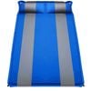 Double Self Inflating Mattress Sleeping Mat Air Bed Camping Camp Hiking Joinable Pillow - Blue
