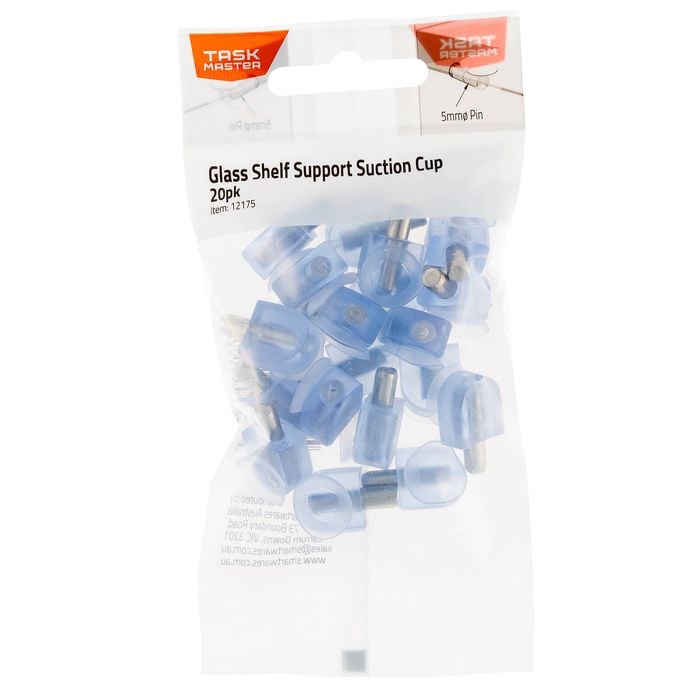 Taskmaster 5mm Pin Suction Cup Shelf Supports - 20 Pack