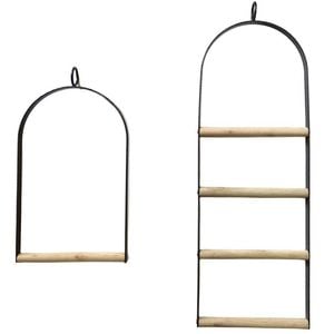 Yes4pets Bird Cage Jumbo Swing Metal Arch Frame Wood Perch Canary Pet Parrot Hanging Toy