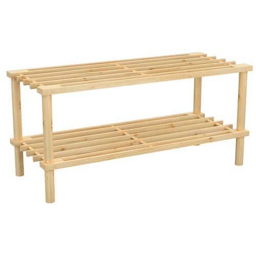 All Set 2 Tier Timber Shoe Rack - Bunnings New Zealand
