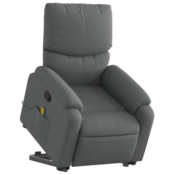 vidaXL Stand up Massage Recliner Chair Armchair Single Sofa Dark Grey Fabric