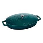 Staub La Mer Fish 32cm/2.8L Cast Iron Oval Dish - Sea Blue